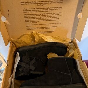 Koolaburra Black Suede Boots with Bow Accent